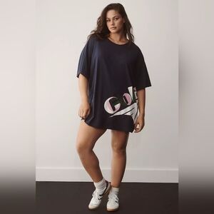 NWT Gola x Anthropologie Oversized Boyfriend Tee Top Navy Marine Blue